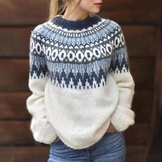 Janet | Ivory & Navy Fair Isle Jumper