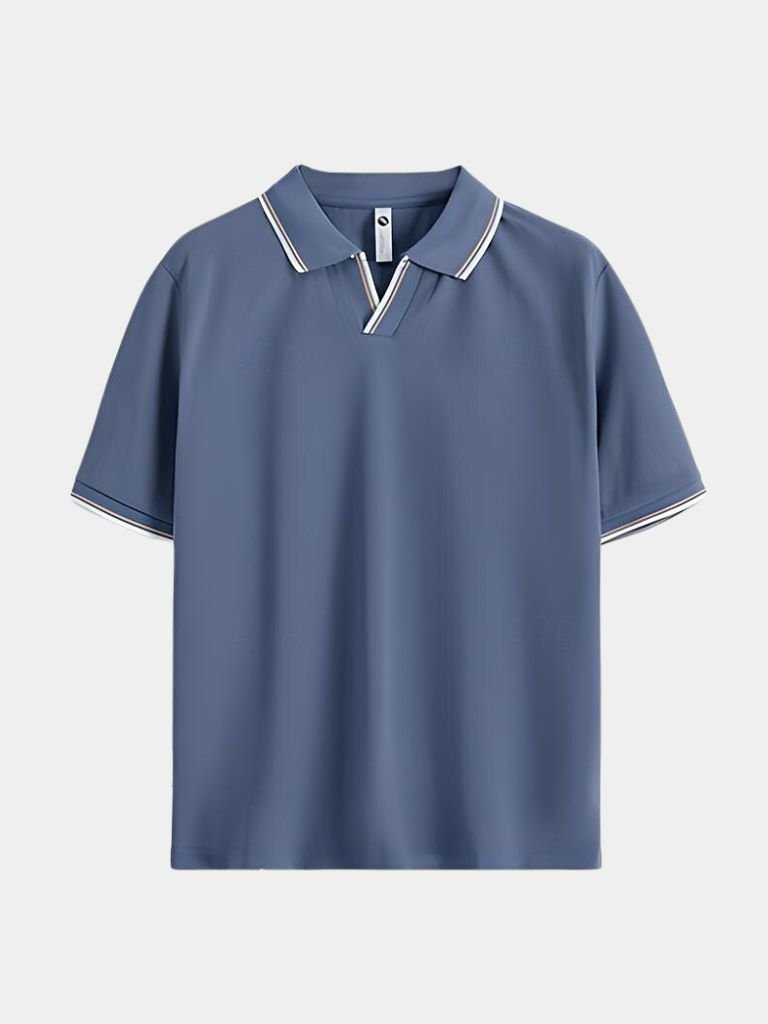 Jeremy | Black Open-Collar Polo