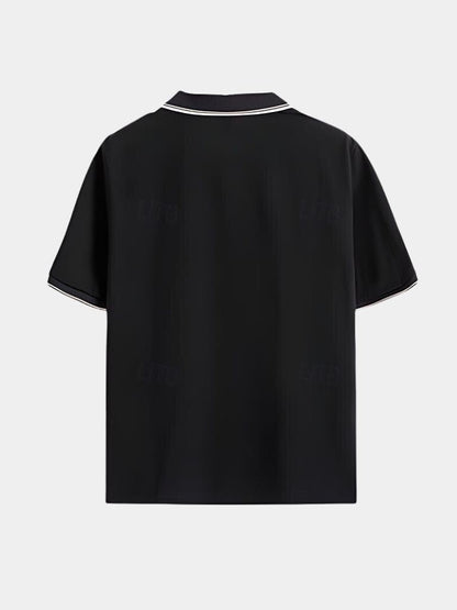 Jeremy | Black Open-Collar Polo