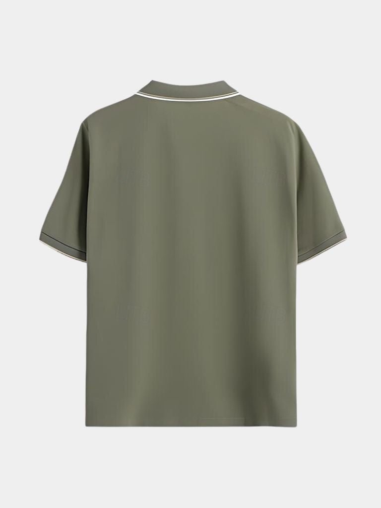 Jeremy | Black Open-Collar Polo