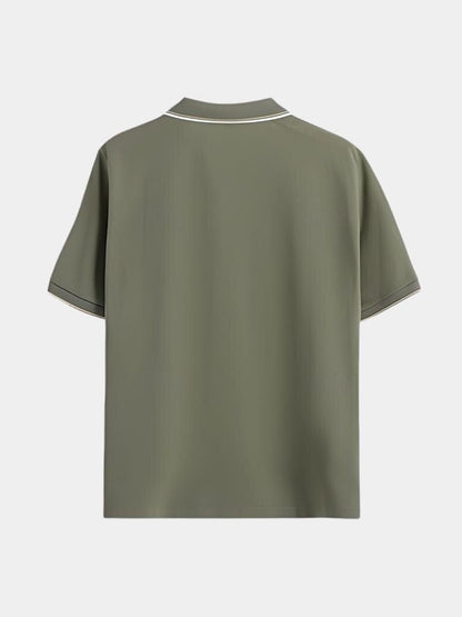 Jeremy | Black Open-Collar Polo