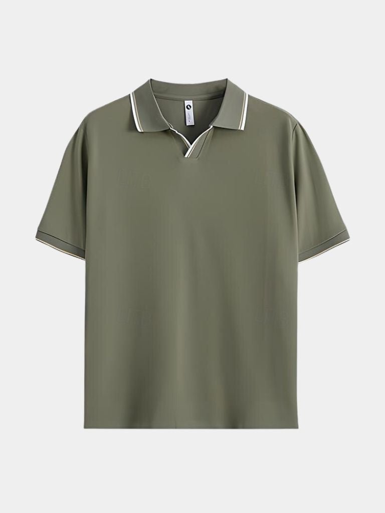 Jeremy | Black Open-Collar Polo