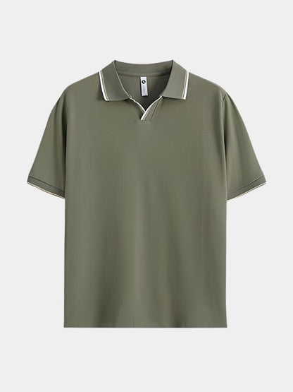 Jeremy | Black Open-Collar Polo