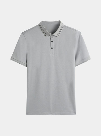 Joel | Black Contrast-Trim Polo
