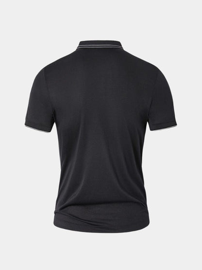 Joel | Black Contrast-Trim Polo