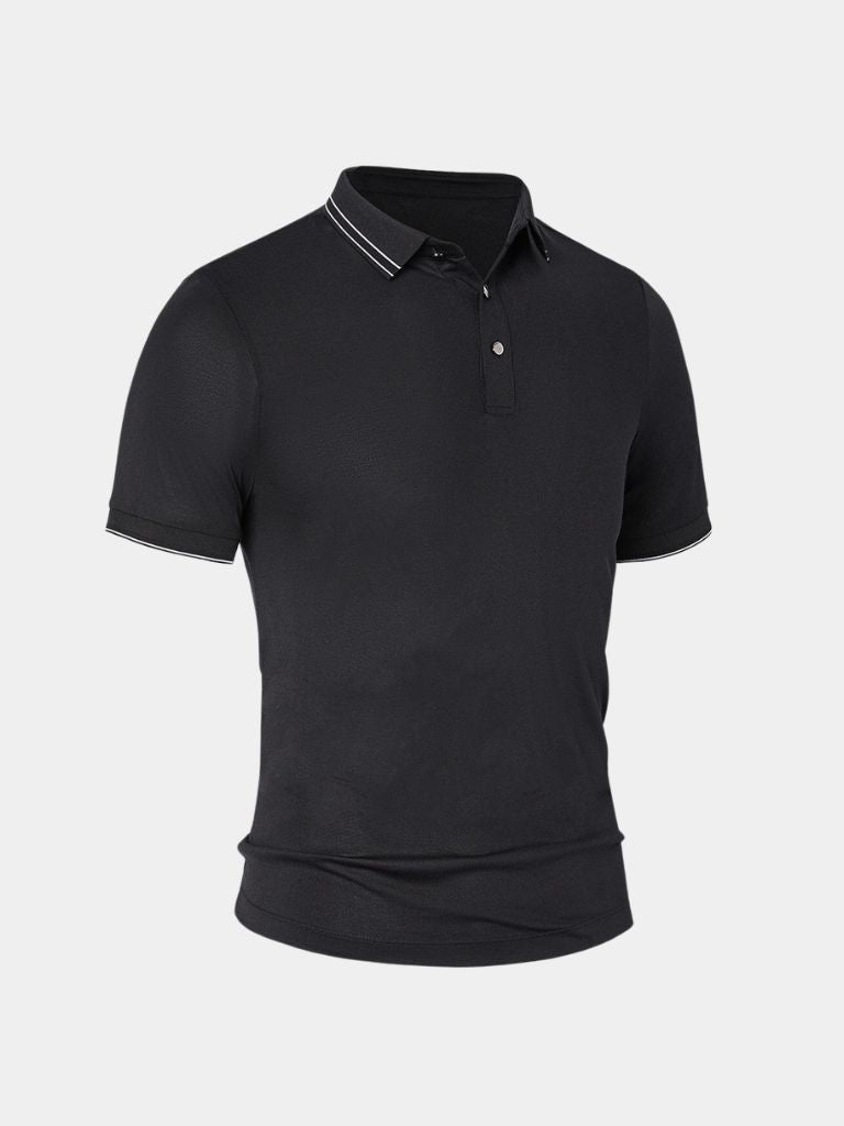 Joel | Black Contrast-Trim Polo