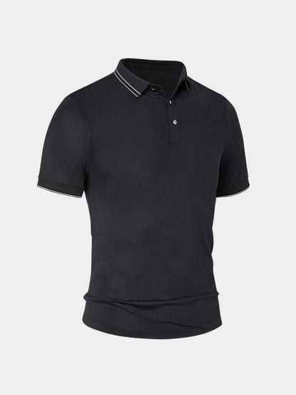 Joel | Black Contrast-Trim Polo