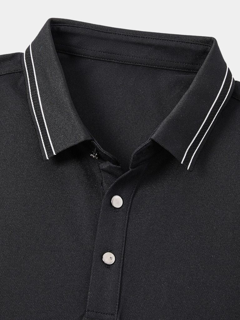 Joel | Black Contrast-Trim Polo
