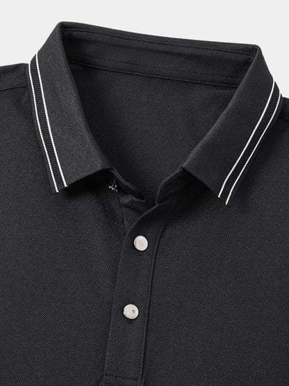 Joel | Black Contrast-Trim Polo