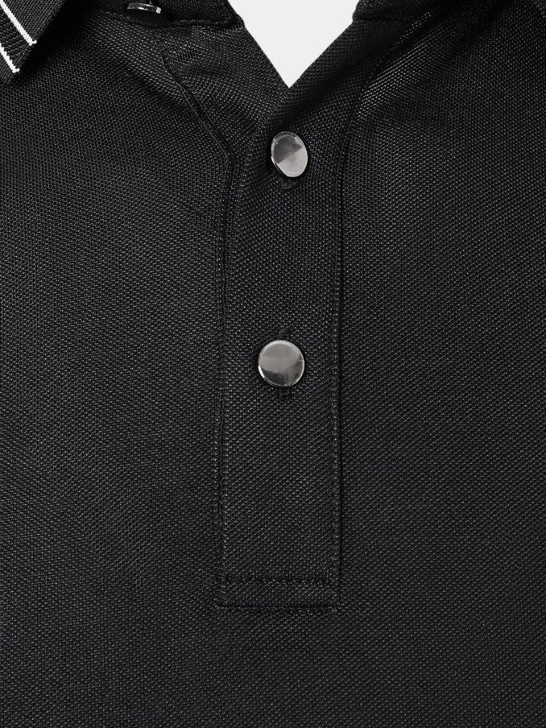 Joel | Black Contrast-Trim Polo