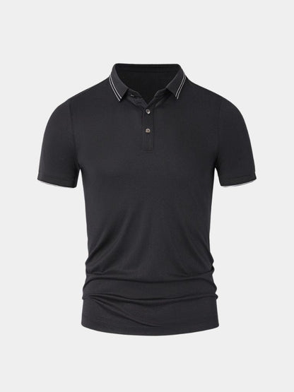 Joel | Black Contrast-Trim Polo