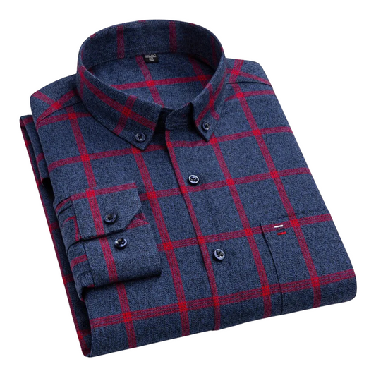 John | Navy & Red Check Shirt