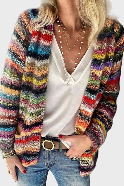 Joanne | Multicolour Striped Knit Cardigan