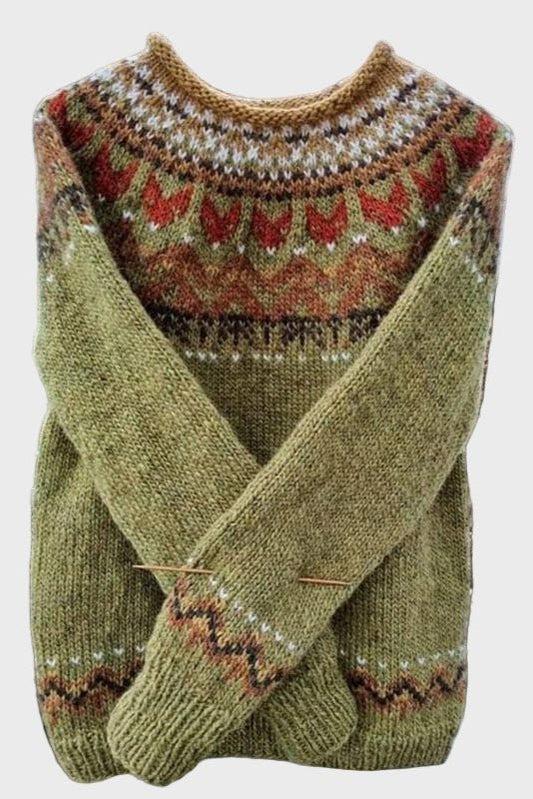 Joanne | Olive Fair Isle Jumper