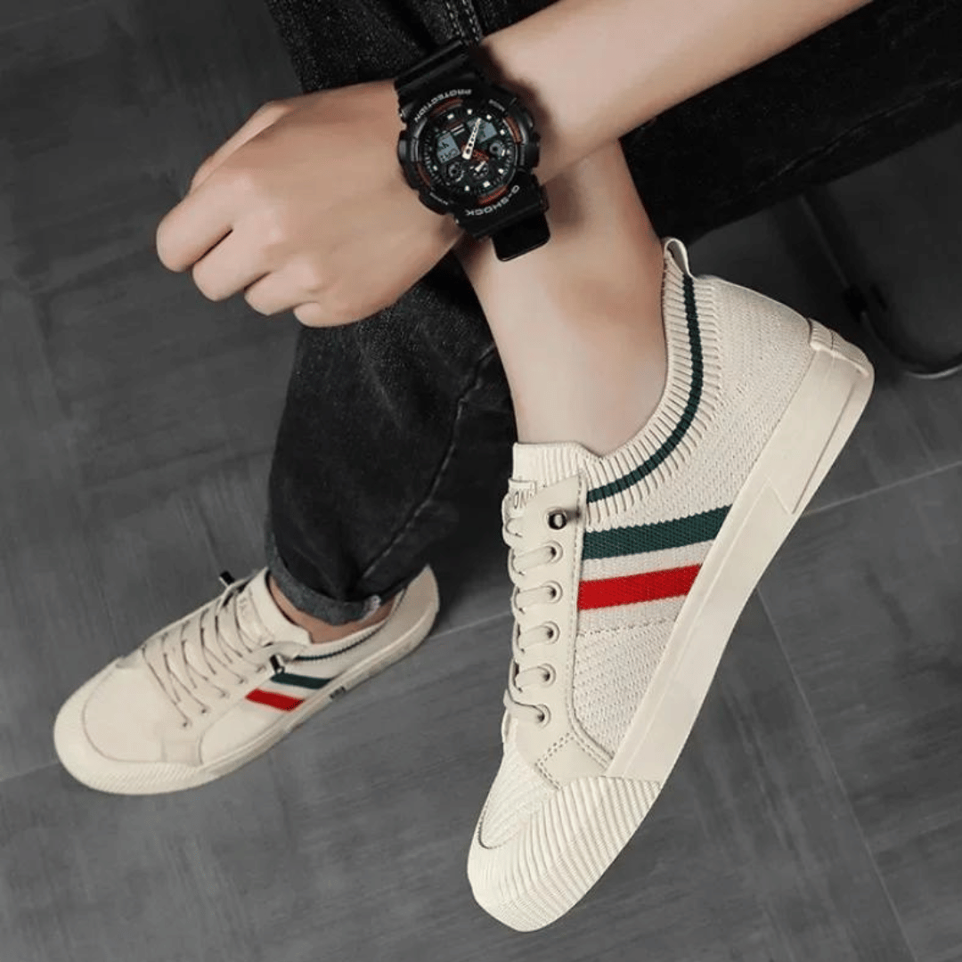 Jon | Striped Knit Trainers