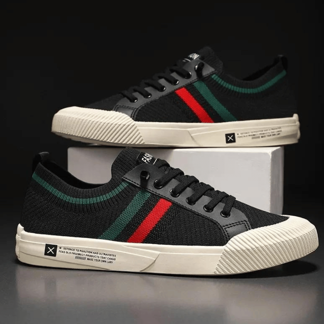 Jon | Striped Knit Trainers