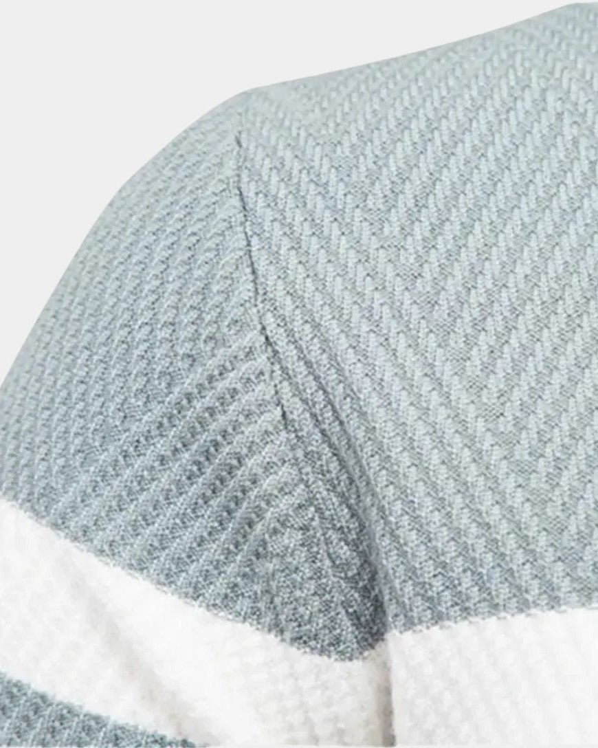 Joshua | Green Striped Crew-Neck Jumper