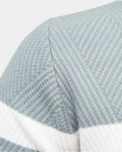 Joshua | Green Striped Crew-Neck Jumper