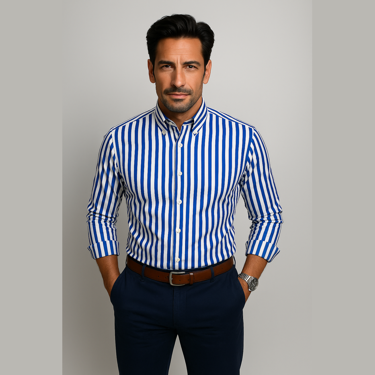 Joseph | Blue & White Striped Shirt