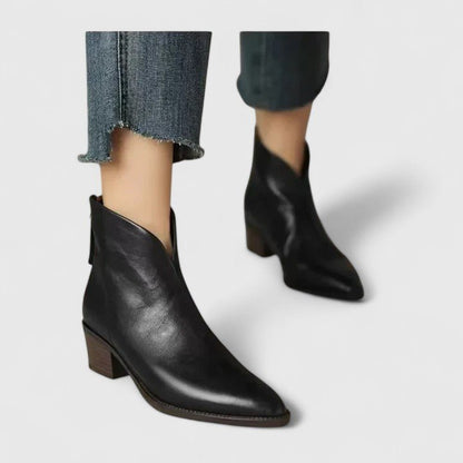 Josephine | Black Block-Heel Ankle Boots