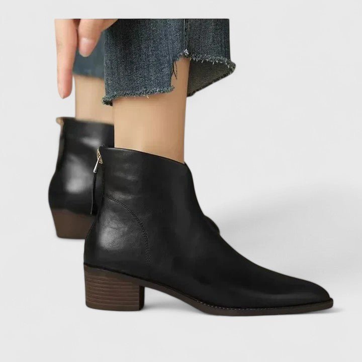 Josephine | Black Block-Heel Ankle Boots