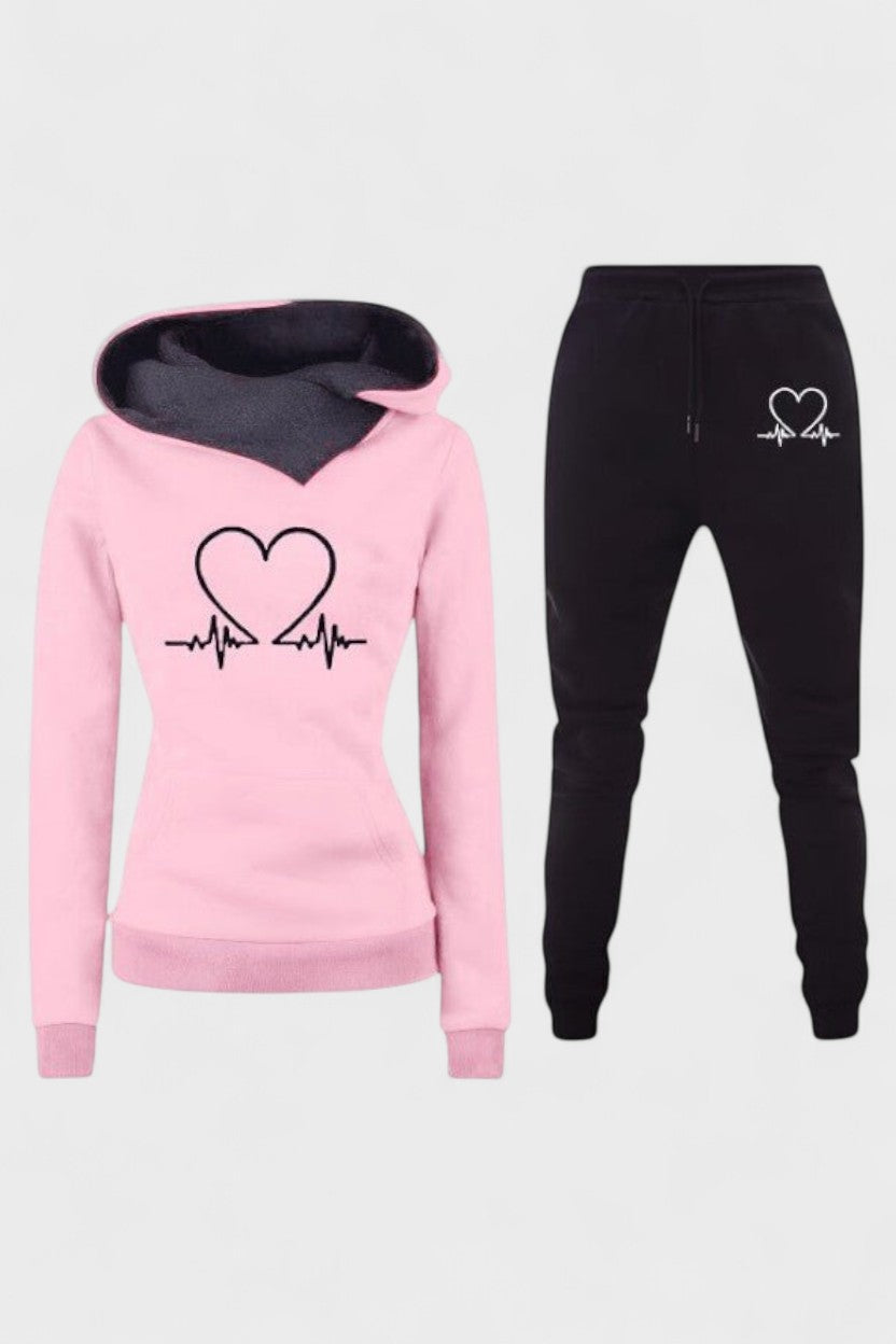 Josephine | Heart Motif Hoodie & Jogger Set
