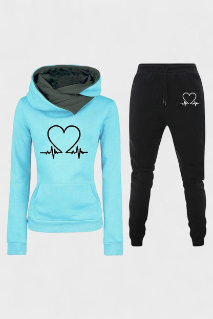 Josephine | Heart Motif Hoodie & Jogger Set