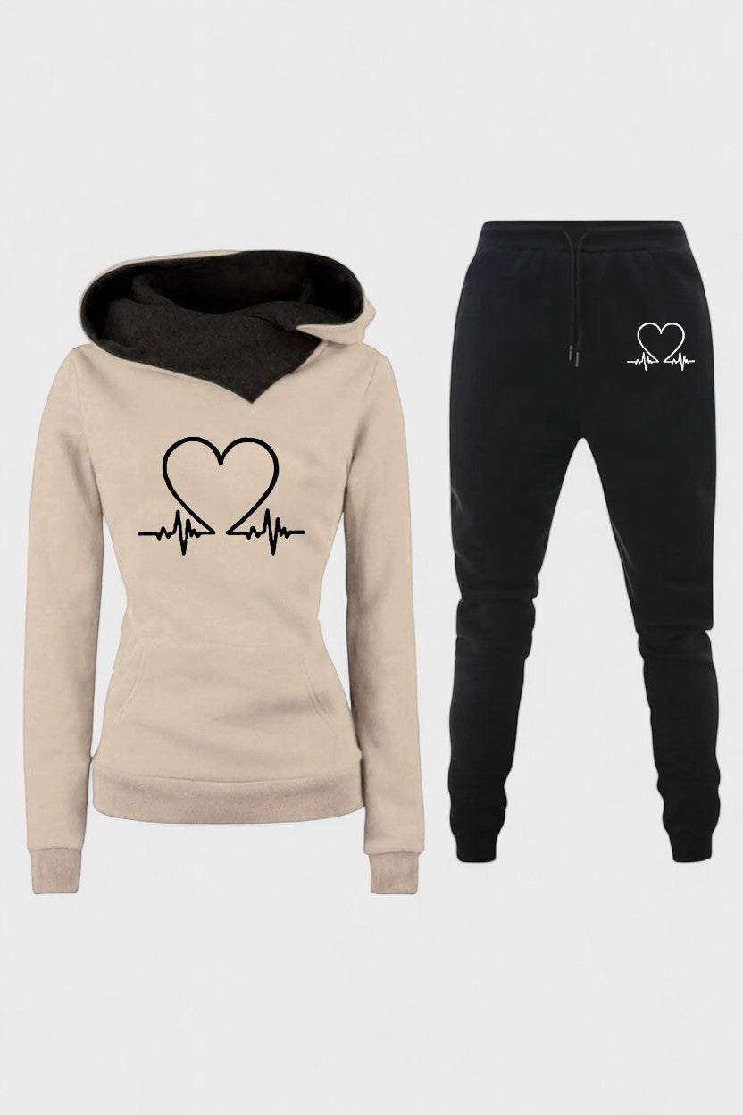 Josephine | Heart Motif Hoodie & Jogger Set