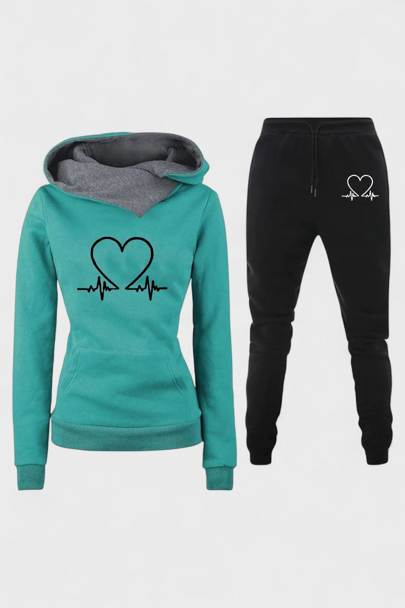 Josephine | Heart Motif Hoodie & Jogger Set