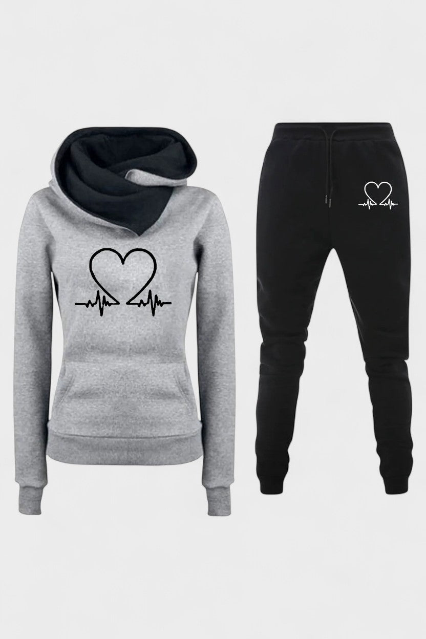 Josephine | Heart Motif Hoodie & Jogger Set
