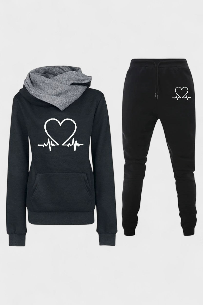 Josephine | Heart Motif Hoodie & Jogger Set