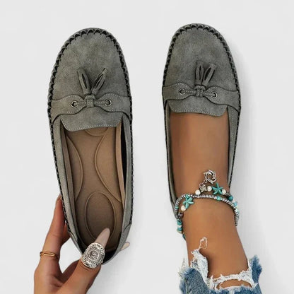 Josephine | Navy Bow Moccasins