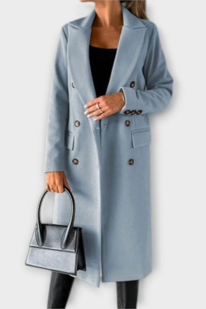 Judith | Grey Double-Breasted Trench Coat