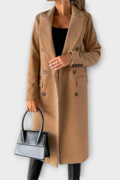 Judith | Grey Double-Breasted Trench Coat
