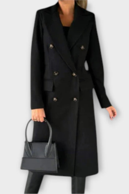 Judith | Grey Double-Breasted Trench Coat