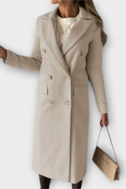 Judith | Grey Double-Breasted Trench Coat
