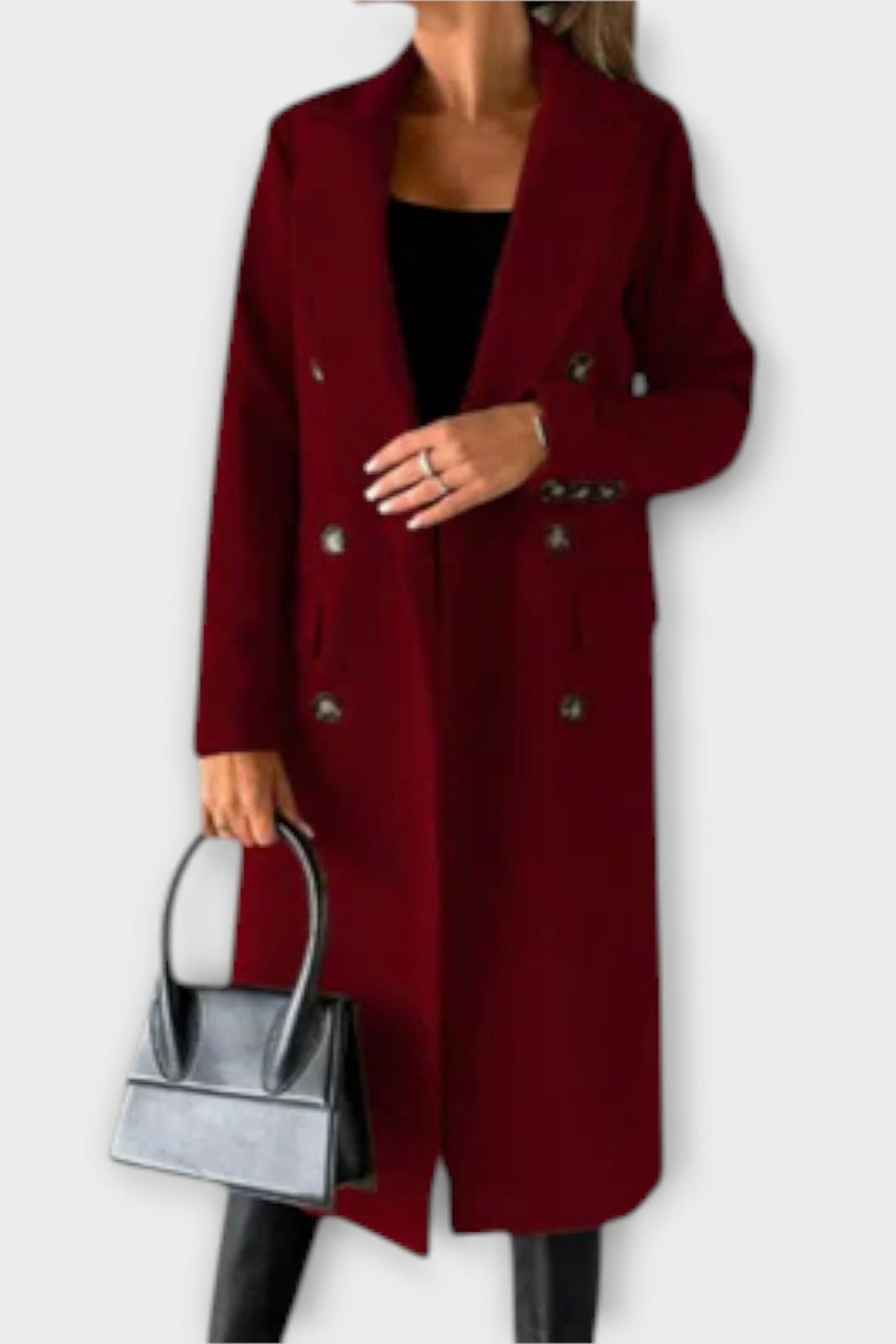 Judith | Grey Double-Breasted Trench Coat