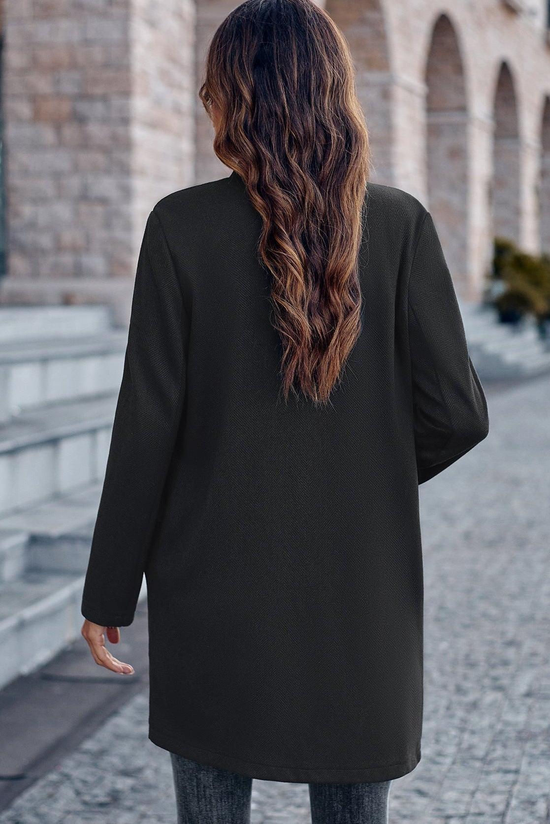 Julia | Light Grey Open-Front Coat
