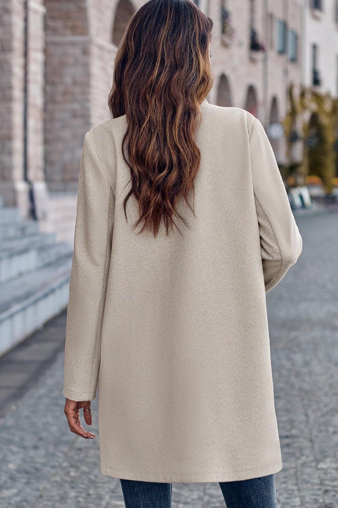 Julia | Light Grey Open-Front Coat