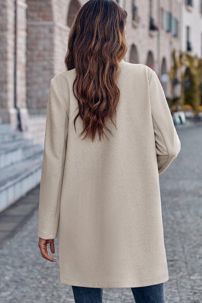 Julia | Light Grey Open-Front Coat