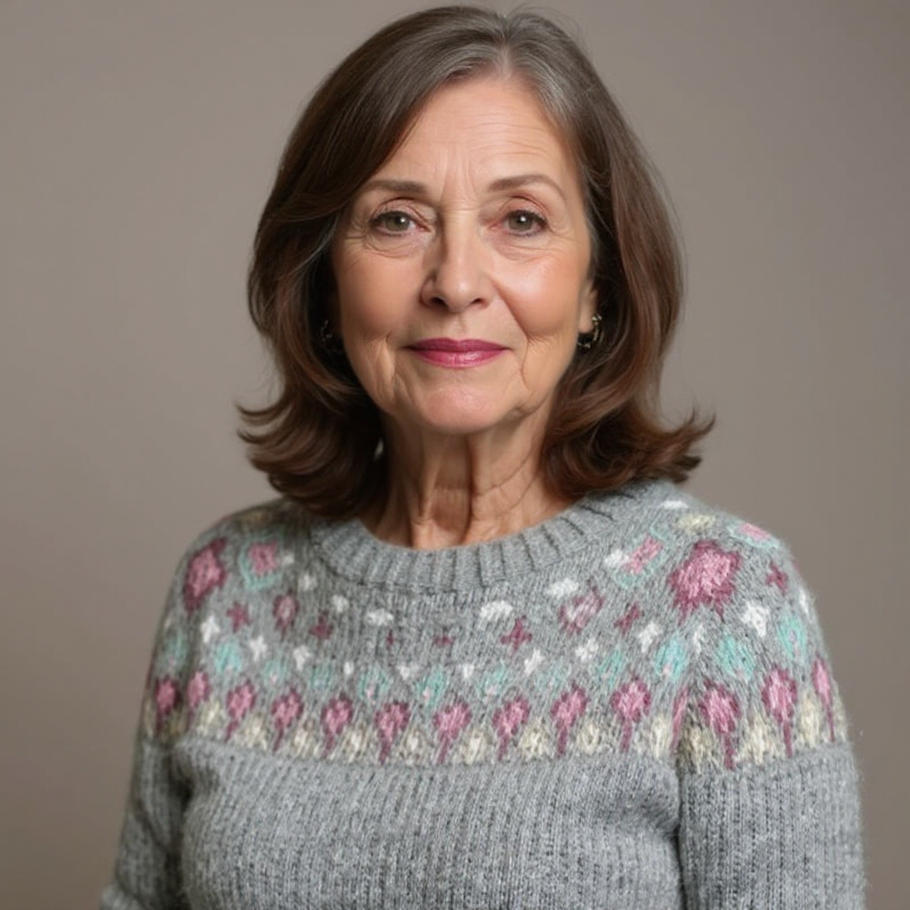 Julia | Grey & Pink Fair Isle Jumper