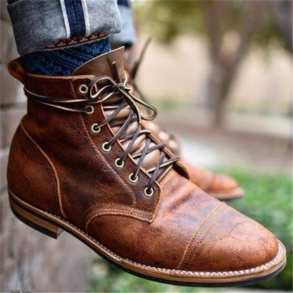 Julian | Vintage Brown Lace-Up Boots