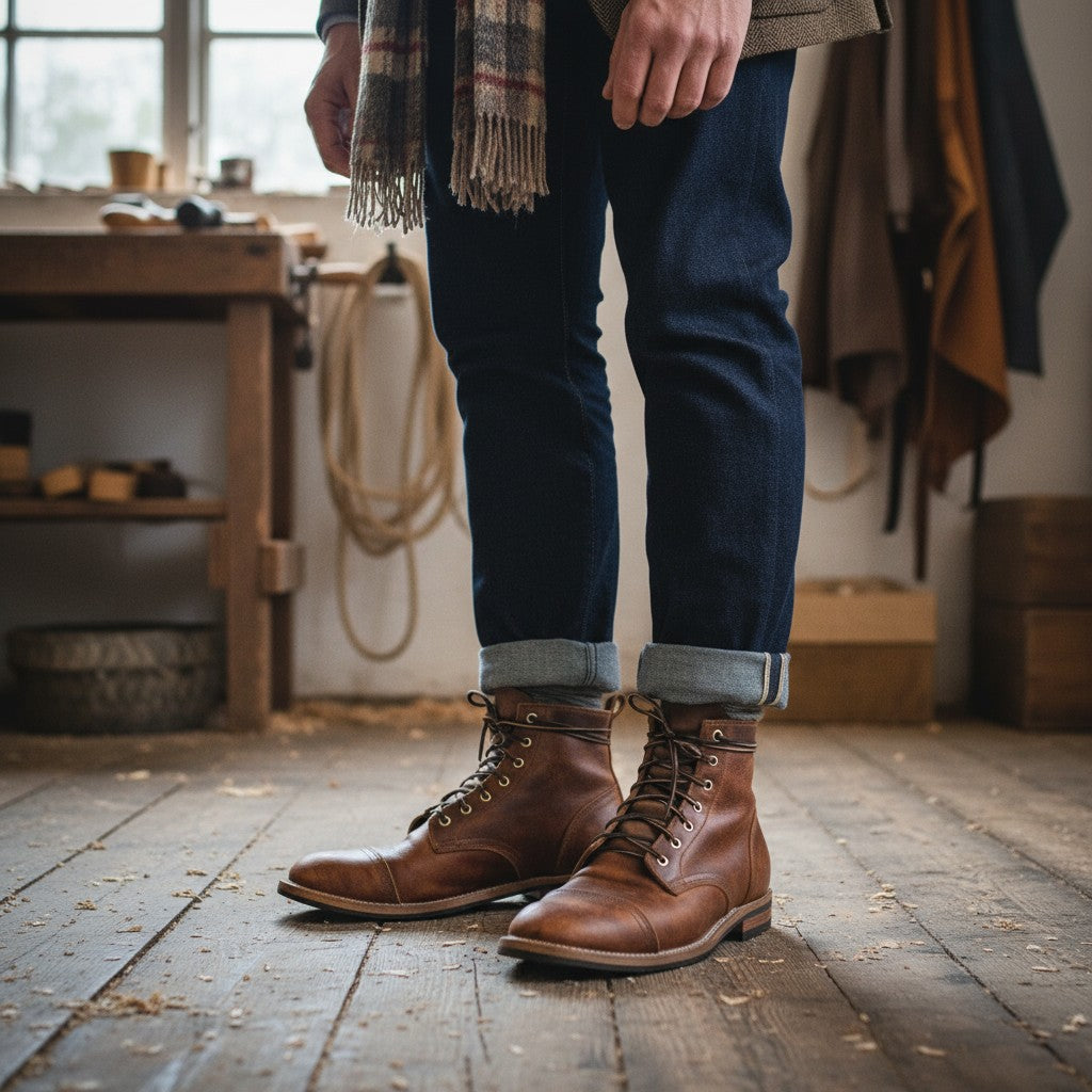 Julian | Vintage Brown Lace-Up Boots