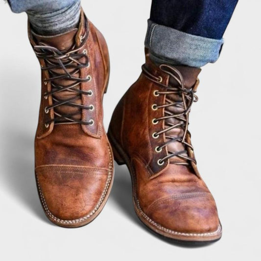 Julian | Vintage Brown Lace-Up Boots