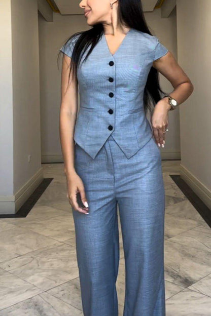 Julie | V-Neck Waistcoat & Trouser Set