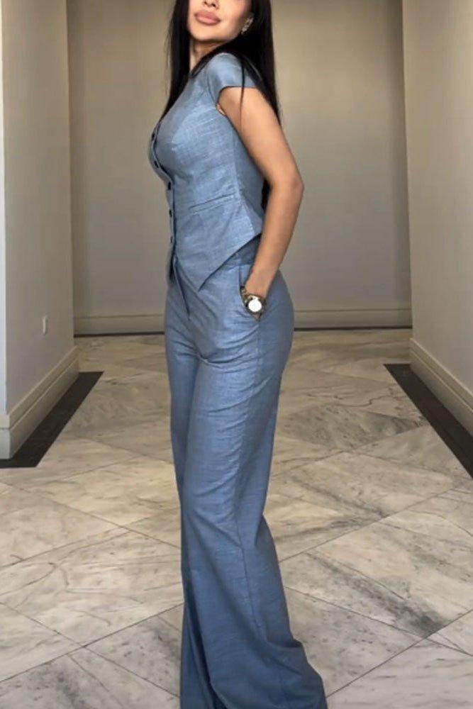 Julie | V-Neck Waistcoat & Trouser Set