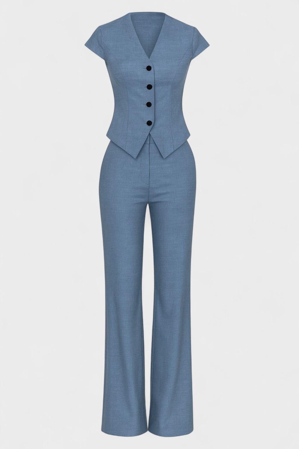 Julie | V-Neck Waistcoat & Trouser Set