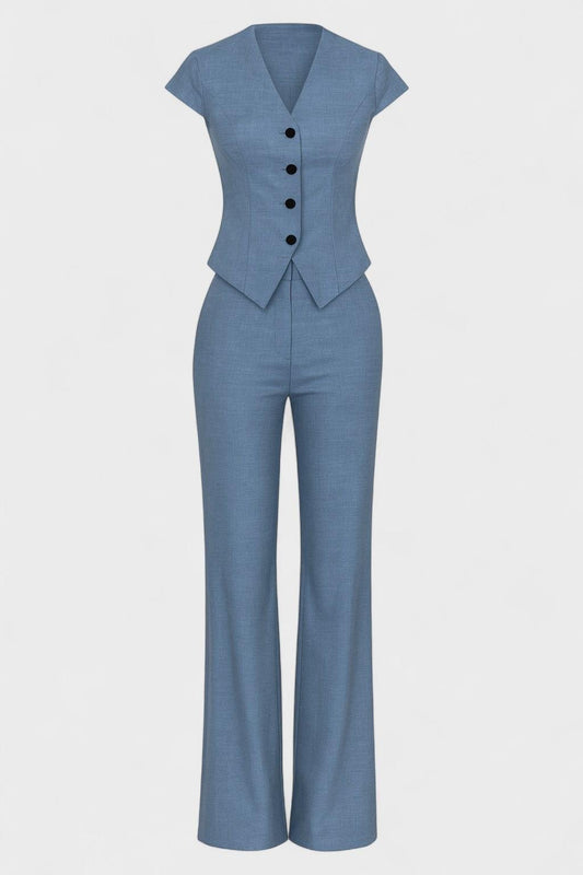 Julie | V-Neck Waistcoat & Trouser Set