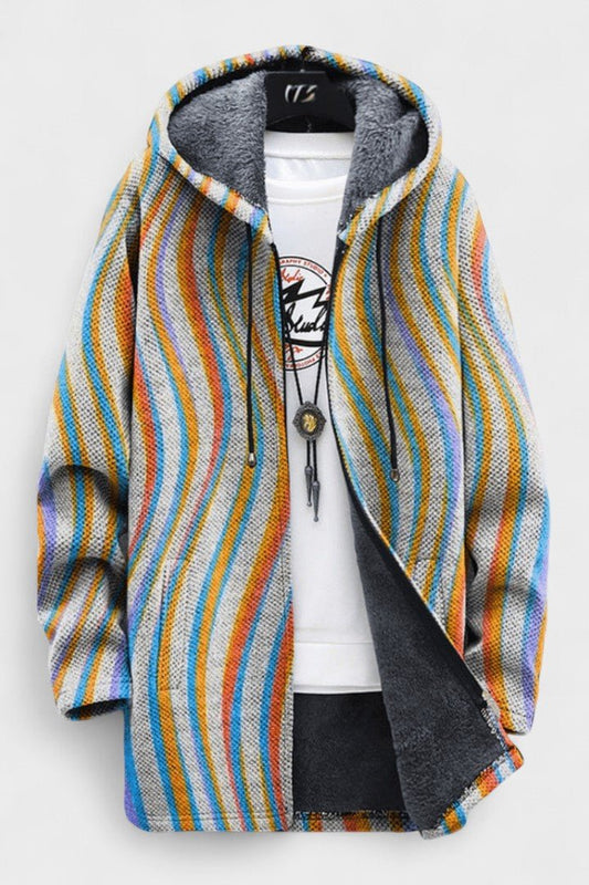 Kimberley | Pastel Stripe Hooded Zip Jacket