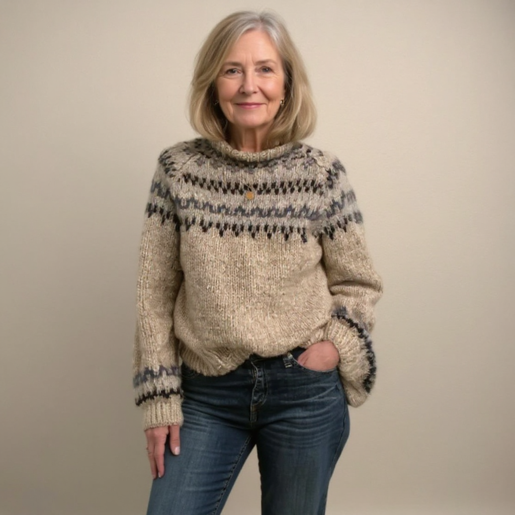 Karen | Taupe Nordic Knit Jumper